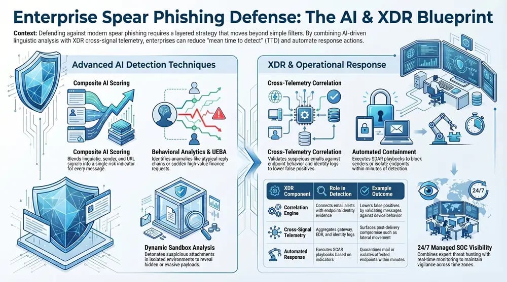 Infographic about Advanced Phishing and Spear Phishing Detection Techniques