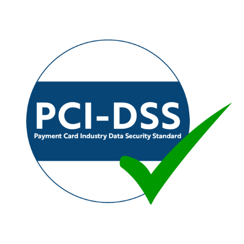PCI-Asset-2024 PCI-DSS logo representing Payment Card Industry Data Security Standard compliance with a green check mark, highlighting cybersecurity and risk management services.