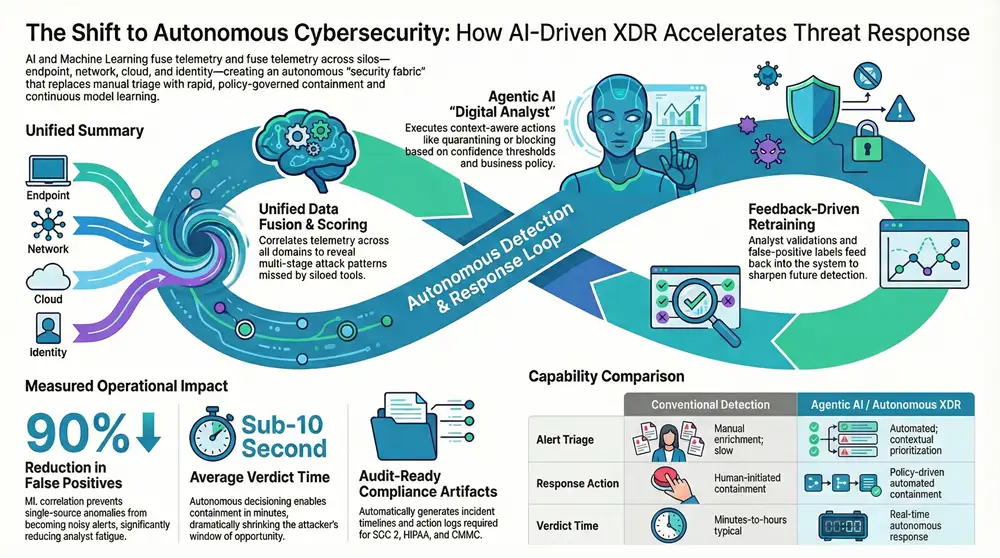 Infographic about AI and Machine Learning Power Advanced XDR Platforms