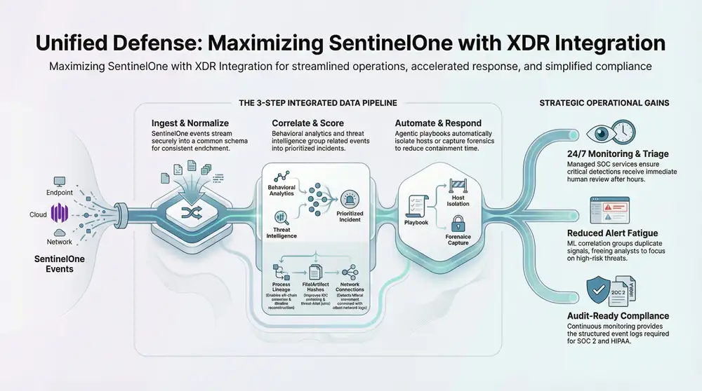 Infographic about Integrating SentinelOne with XDR for Enhanced Endpoint Security