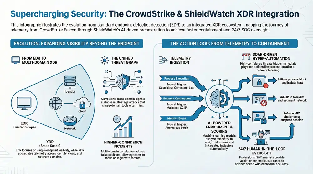 Infographic about CrowdStrike XDR Integration