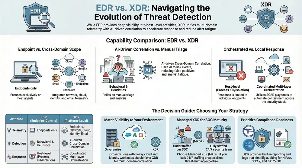 Infographic about XDR vs EDR