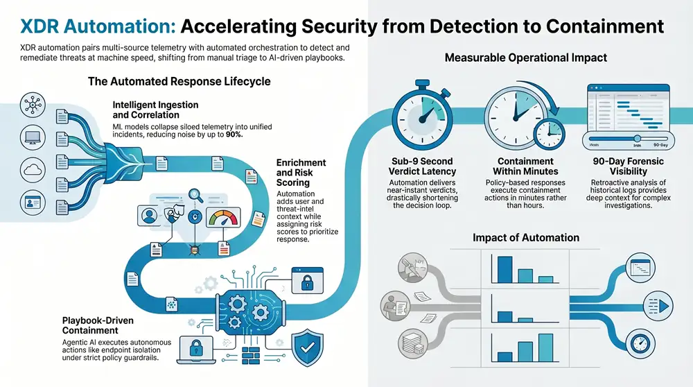Infographic about XDR Automation Streamlining Threat Response and Security Workflows
